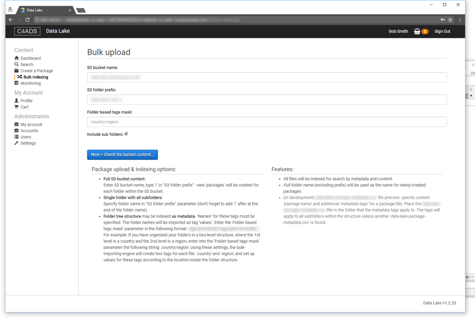 Add and Index an Existed S3 Bucket