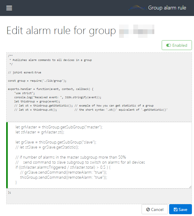 Group Alarm Rule